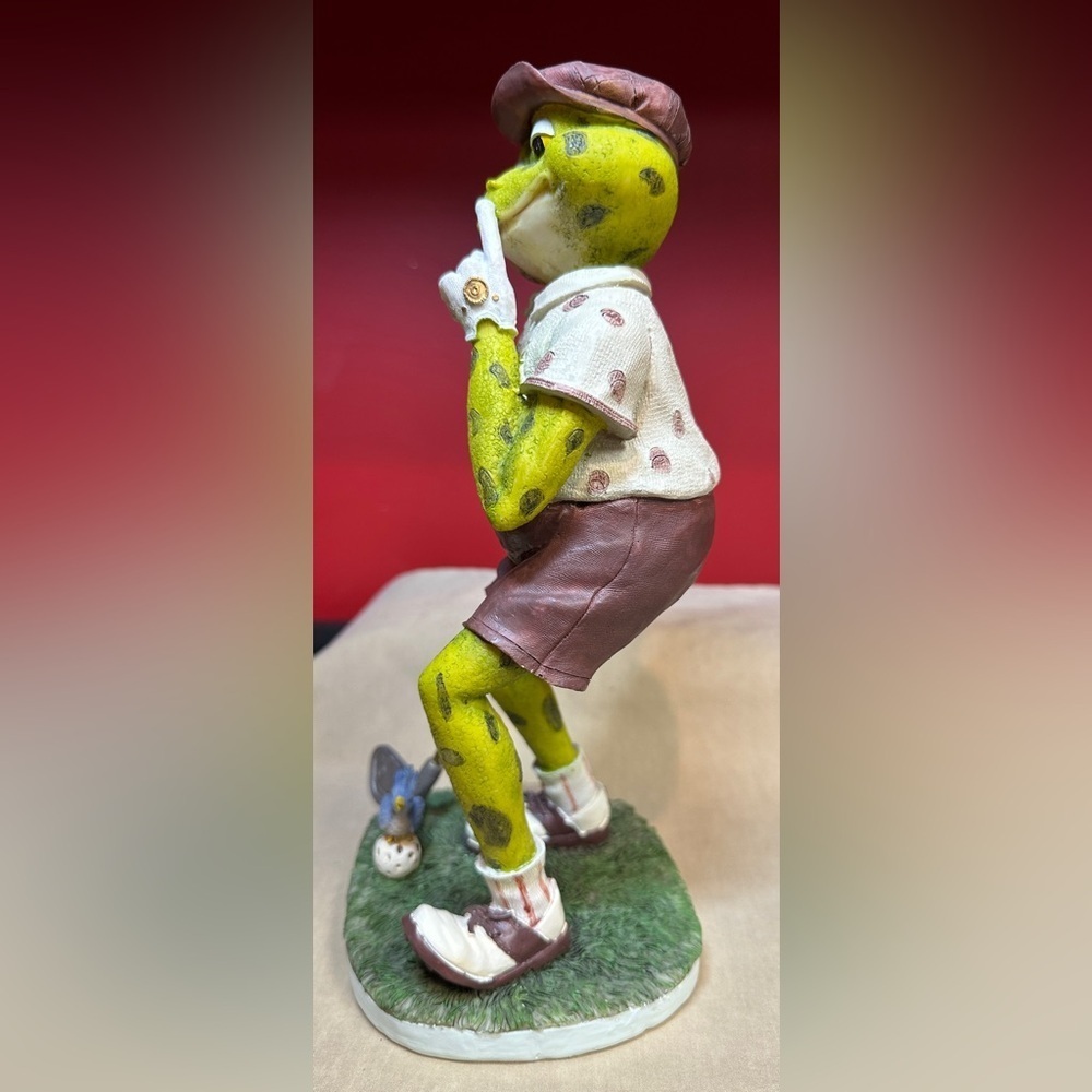Mr Frog Goes Golfing Resin Figurine Statue Approximately 5.25”x4.25”x10” Birdie - Picture 3 of 15
